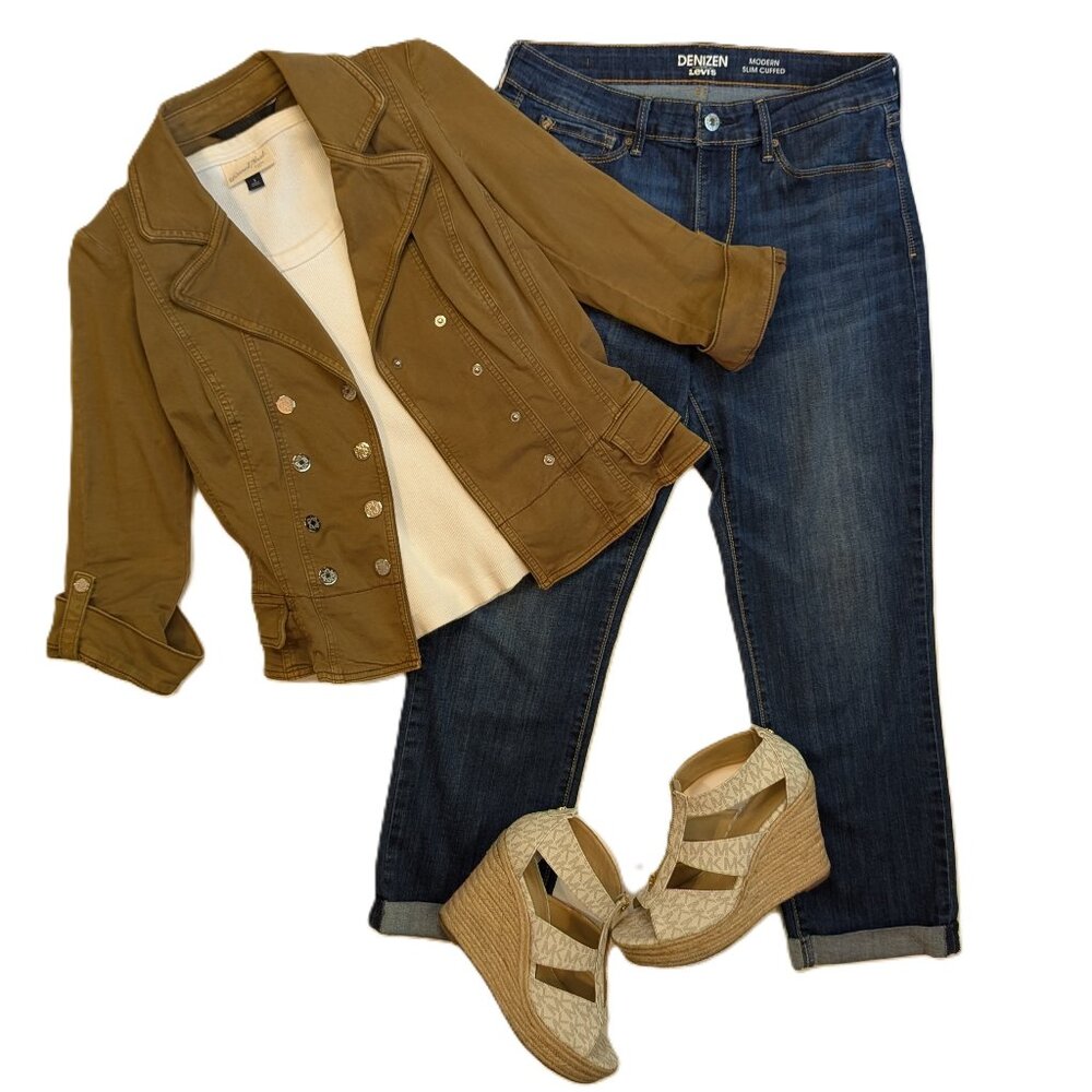 Levi's Denizen Jeans Modern Slim Cuffed Dark Wash Size 8